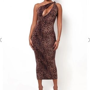My outfit online leopard cut out dress